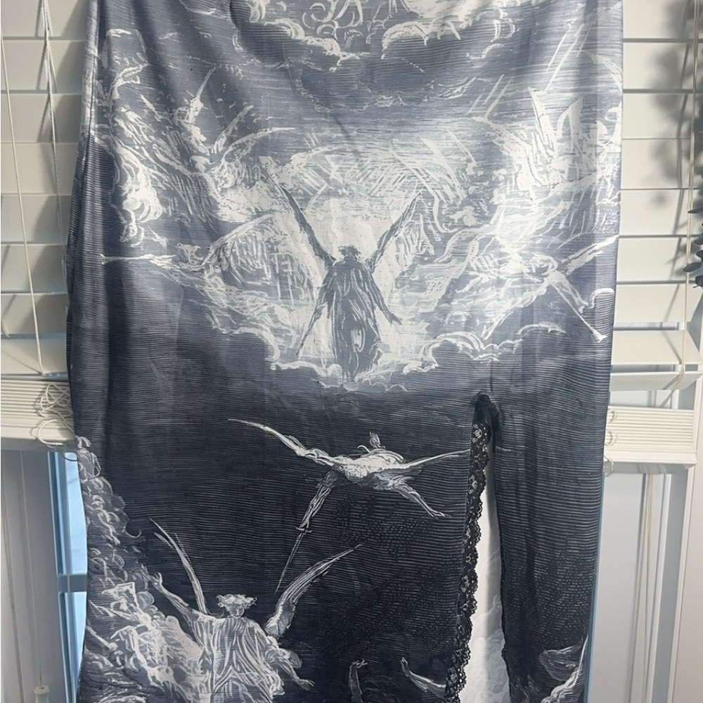 Angel Print Maxi Skirt